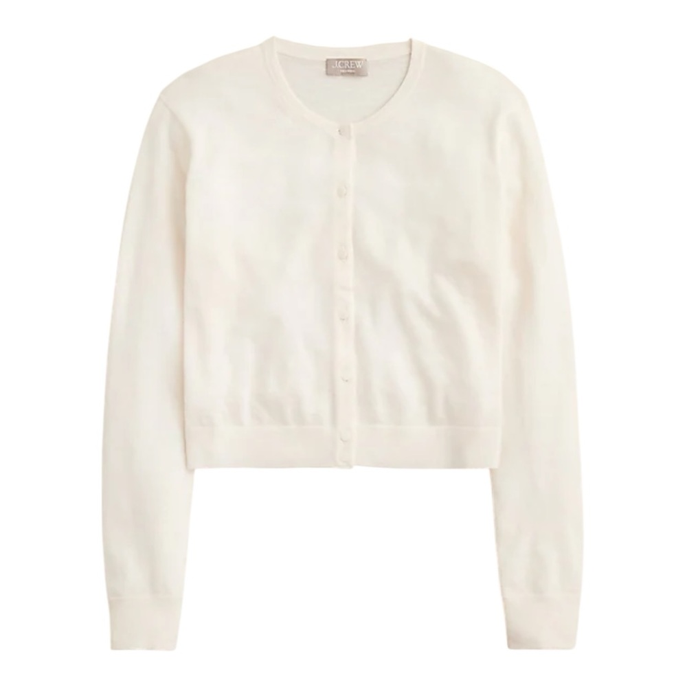 J Crew Featherweight Cashmere Cardigan in Snow Womens Size XS Ivory - Picture 4 of 11